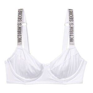Victorias Secret White Shine Strap Wicked Bikini Top NWT